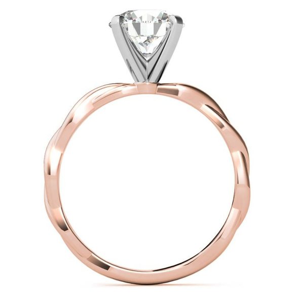 2.0Carat -8.0mm Round Petite Twisted Infinity Moissanite Solitaire Ring - Picture 14 of 16